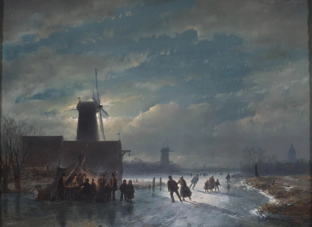 Paesaggio invernale al chiaro di luna